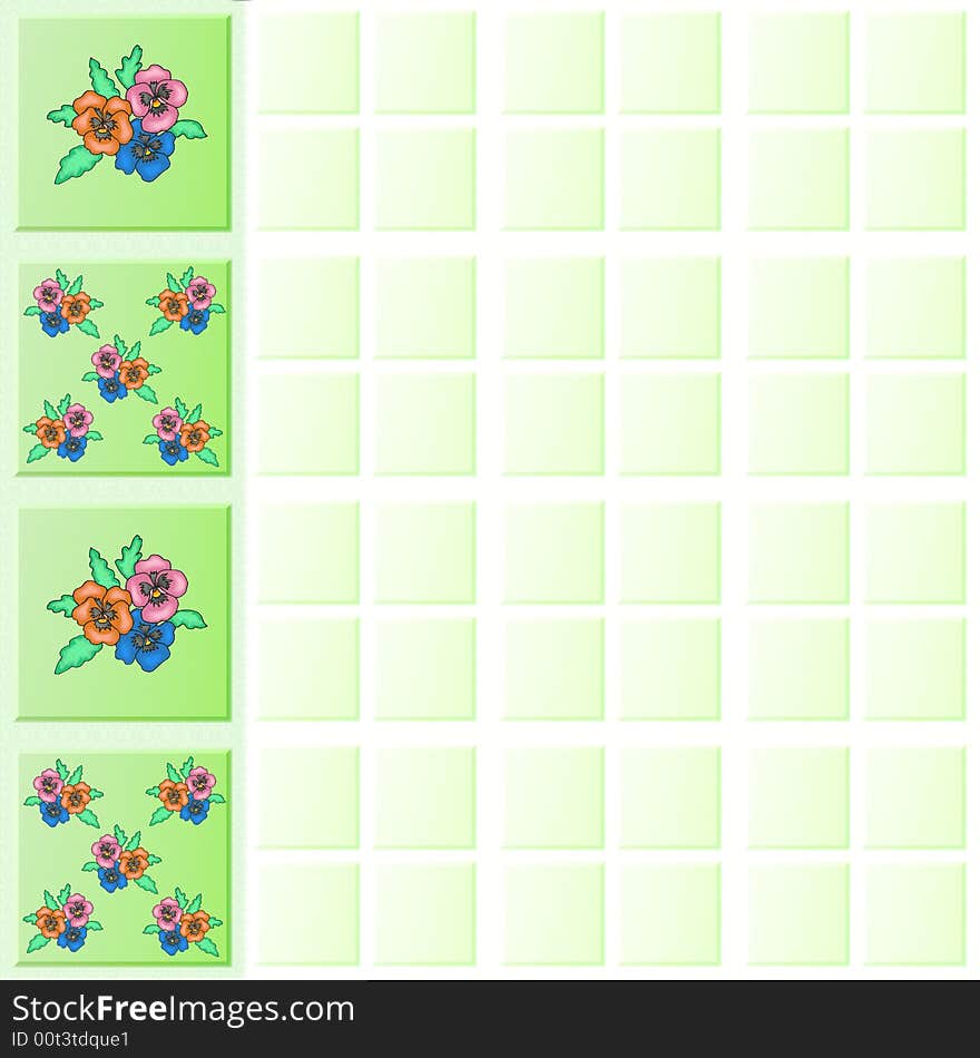 Flower Tiles Wall Border