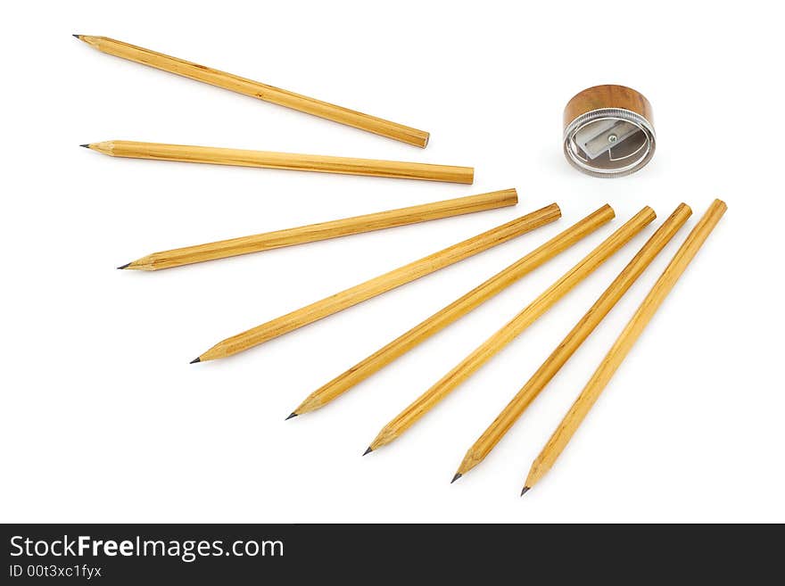 Pencils and sharpener