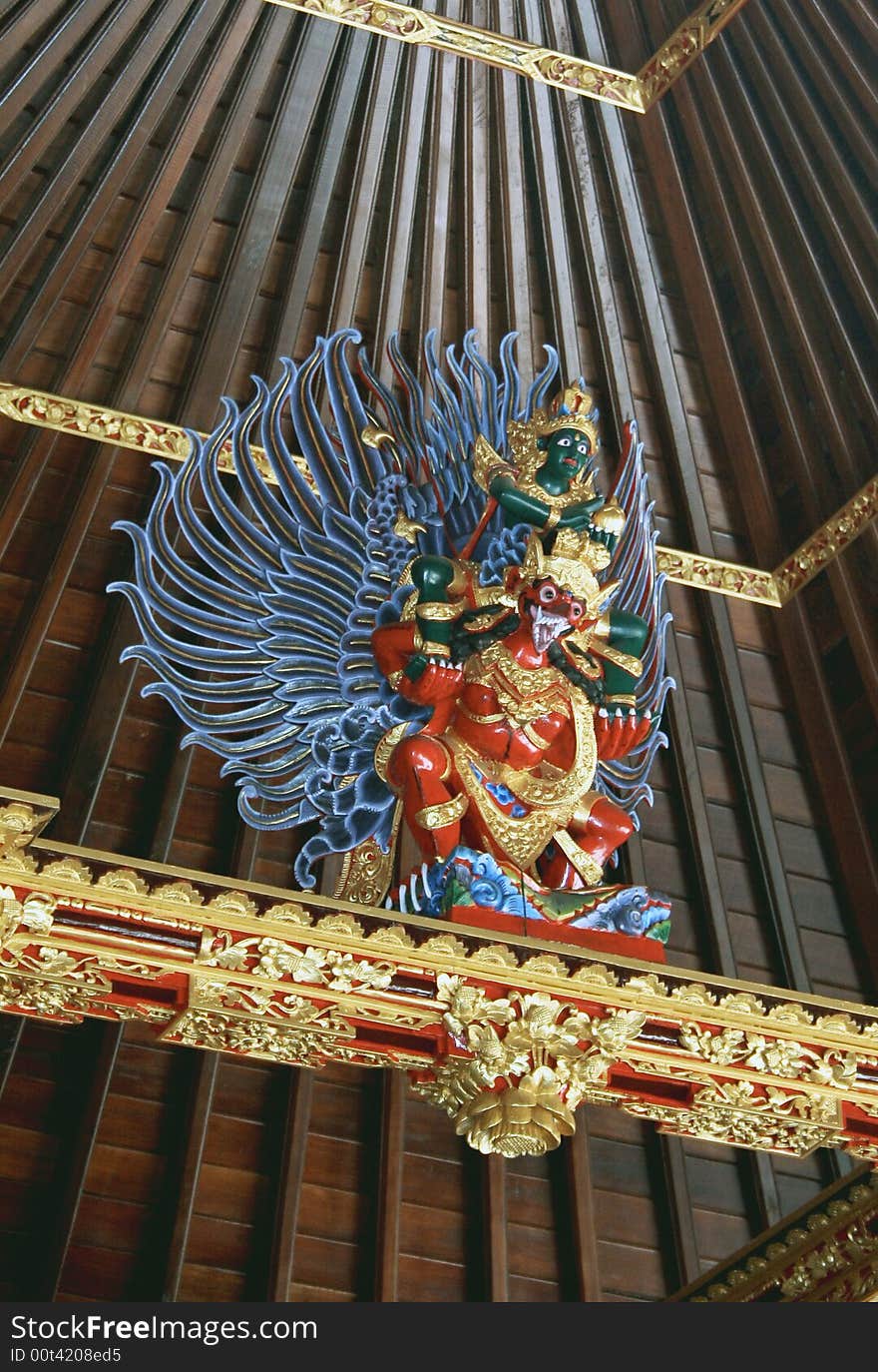 Ornate idol found in the ceiling at the Hindu temple,Guwah Lewah, Bali. Ornate idol found in the ceiling at the Hindu temple,Guwah Lewah, Bali