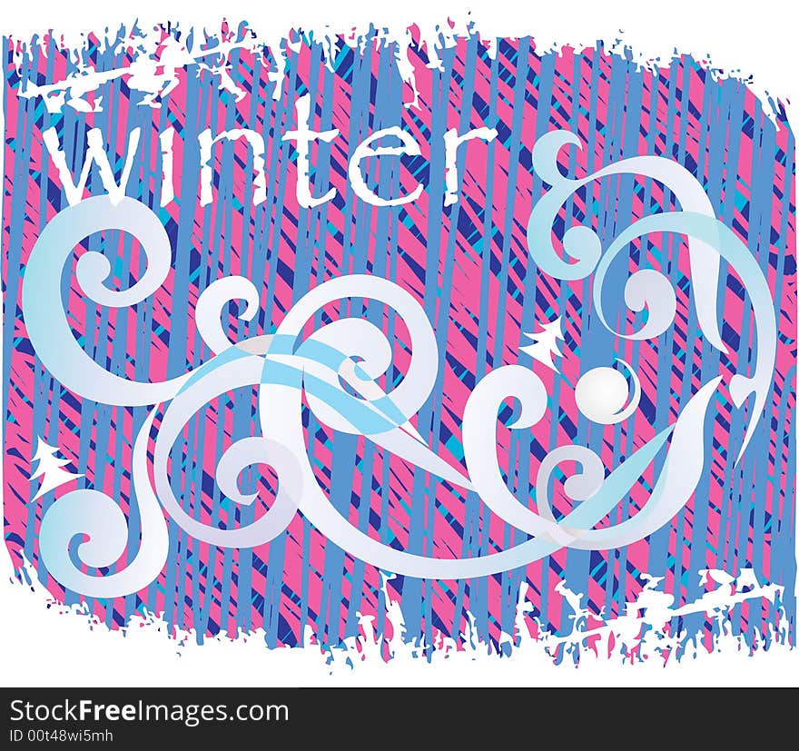 Season illustration with frost effect. Season illustration with frost effect