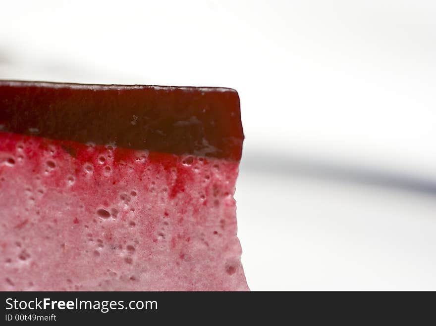 Cool macro shot of the bubbles in a black currant mousse with liqorice jelly. Cool macro shot of the bubbles in a black currant mousse with liqorice jelly