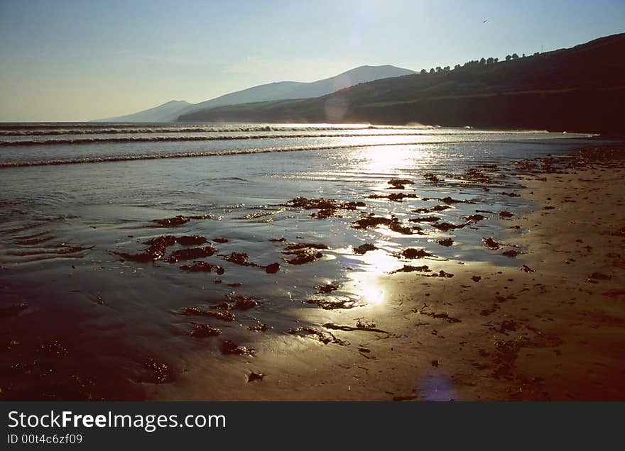 Beach at sunset at dingle peninsula, Ireland