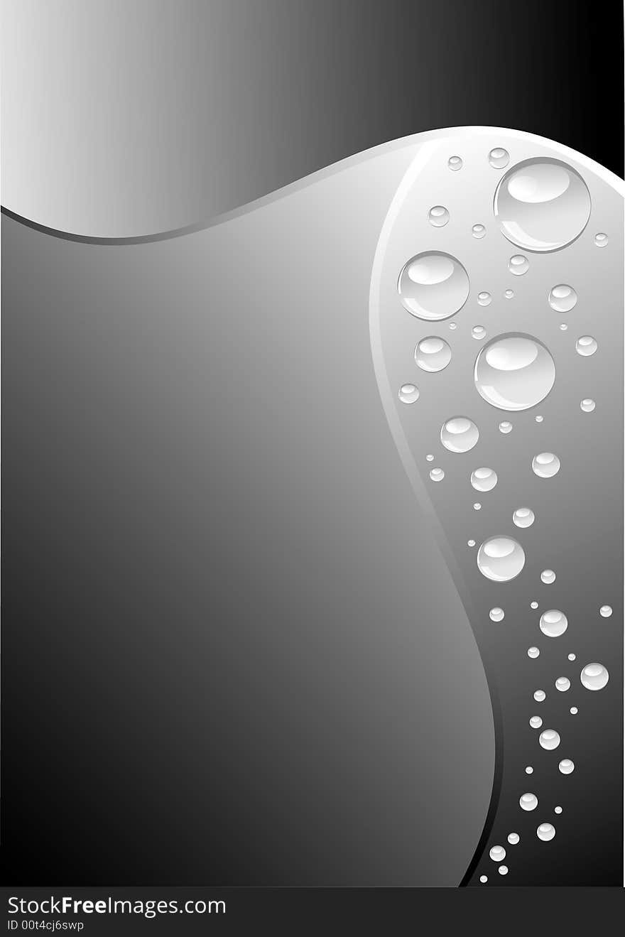 Black and white background with wave and bubbles and place for your text.Additional vector format in EPS (v.8). Black and white background with wave and bubbles and place for your text.Additional vector format in EPS (v.8).