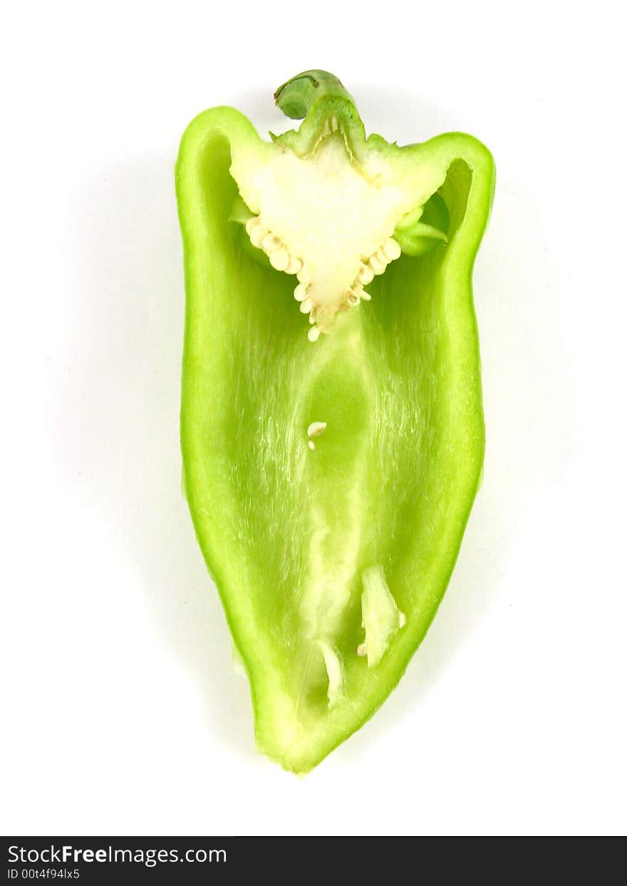 Half Of Green Pepper Vegetable