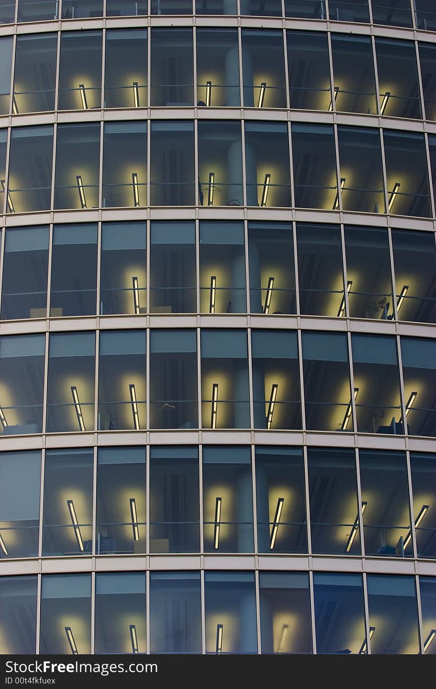 Illuminated office windows