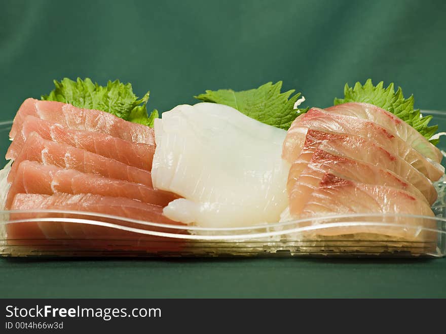 Japanese raw fish slices