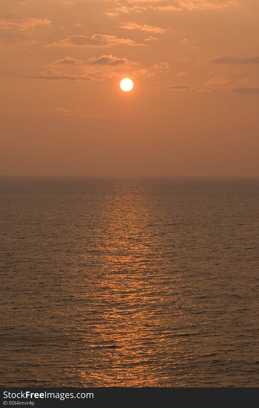 Sunset scene on Baltic sea. Sunset scene on Baltic sea.