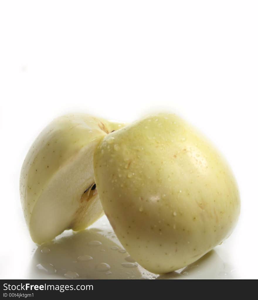 green apple on a white background