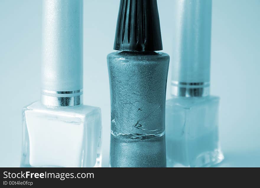 Manicure bottles isolated