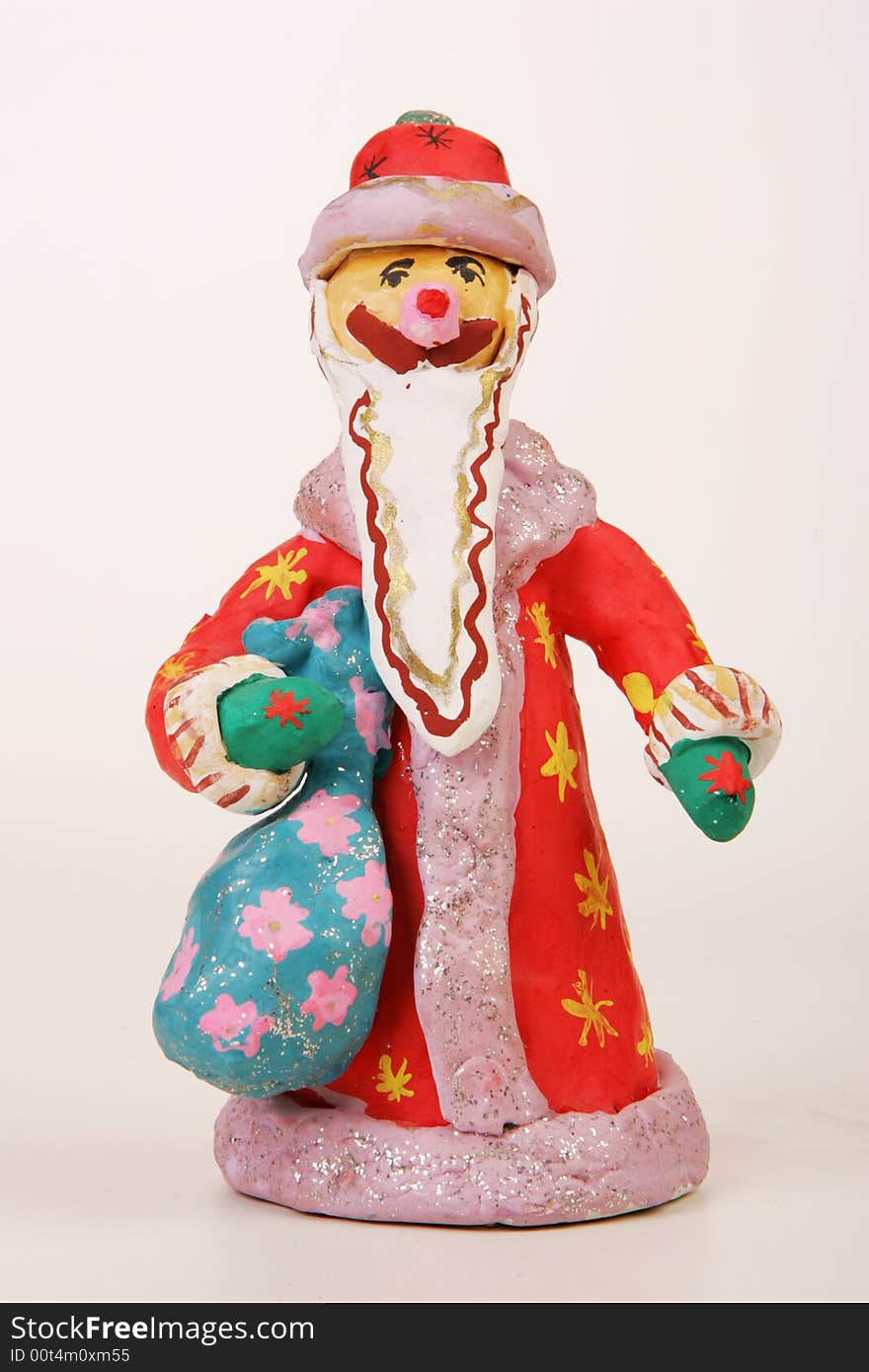 A terracotta statuette of Father Frost