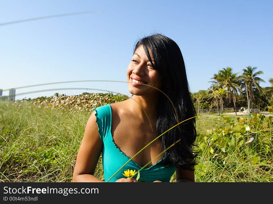 Woman In The Meadows