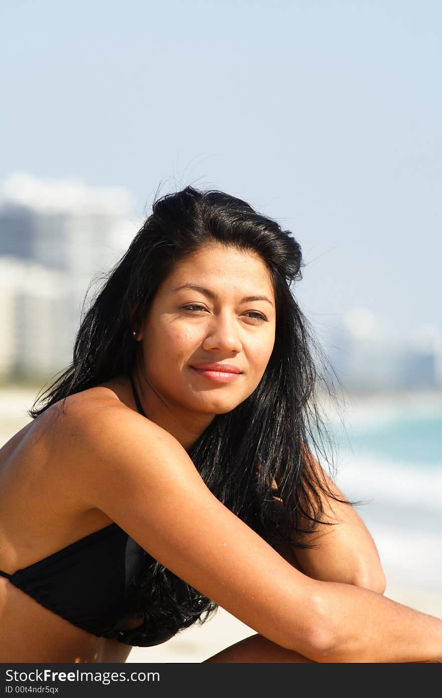 Beautiful Woman On The Beach