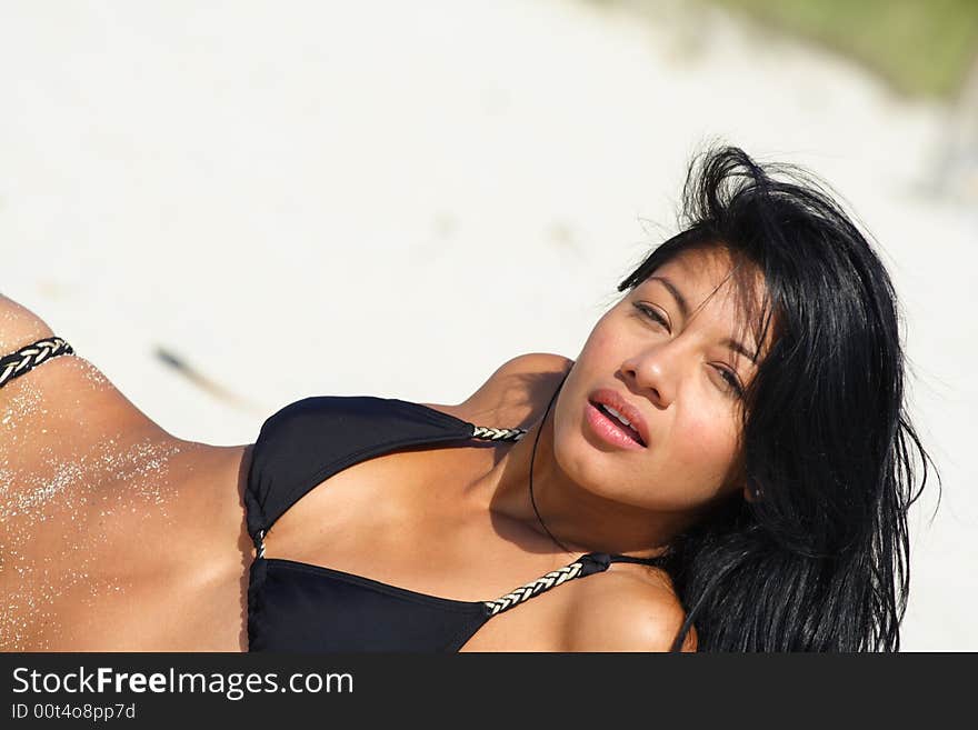 Woman at the Beach with a blurry background. Woman at the Beach with a blurry background