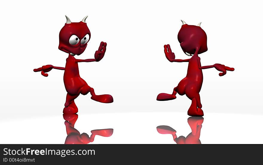 Digital render of cartoon alien