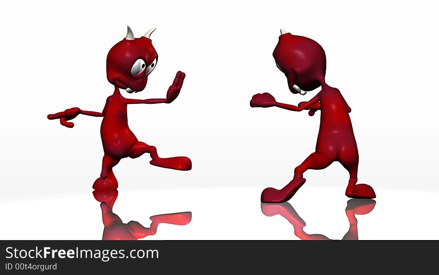 Digital render of cartoon alien