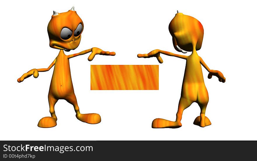 Digital render of cartoon alien