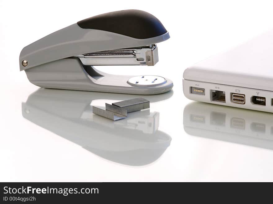 A shot of office products isolated on a white background