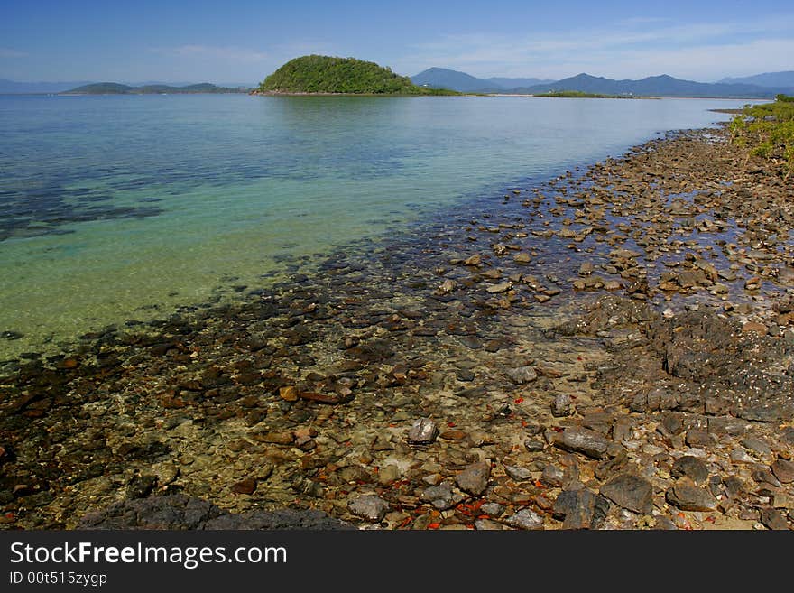 A shot of tropical islands in Australia. A shot of tropical islands in Australia