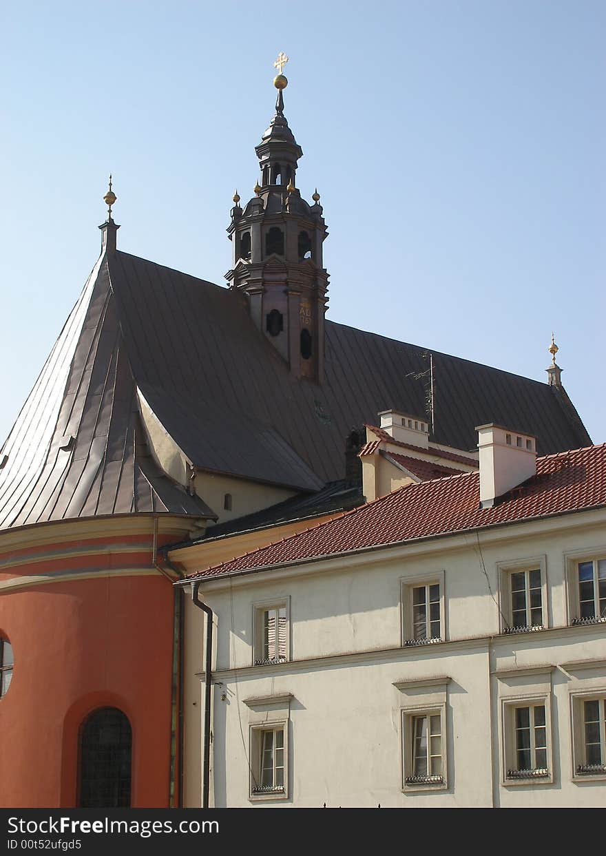 The church entry on the mariacki square. There is the corridor leading on the mariacki square under this building.