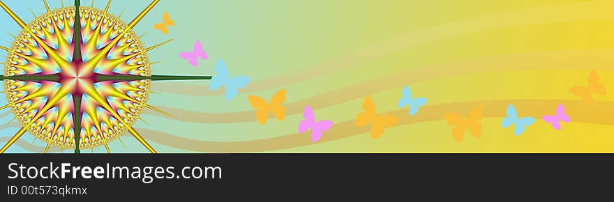 This header / banner has on the left side a round abstract design like an artistic sun. the background and butterflies have also warm summercolors. Can be used as a background too. This header / banner has on the left side a round abstract design like an artistic sun. the background and butterflies have also warm summercolors. Can be used as a background too.