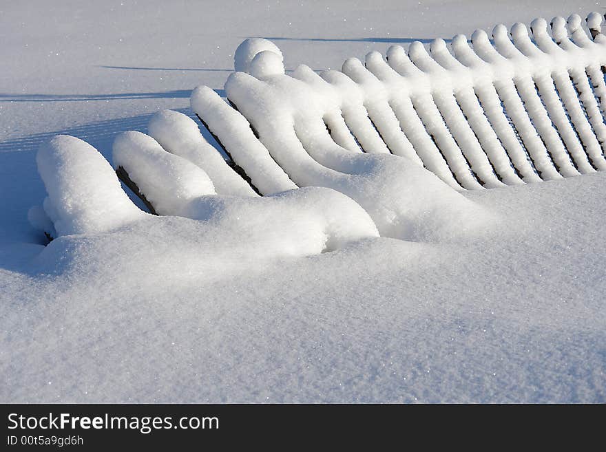 Fence in a snow