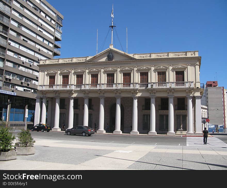 Neoclassicism architecture on Estevez Palace, Montevideo Uruguay