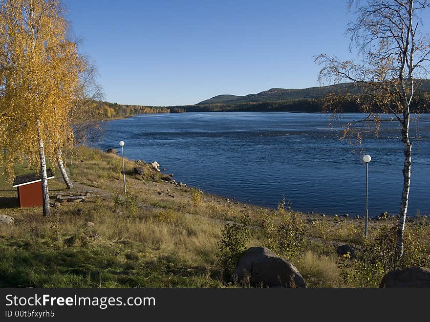 Stream river  in the north of Sweden. Stream river  in the north of Sweden