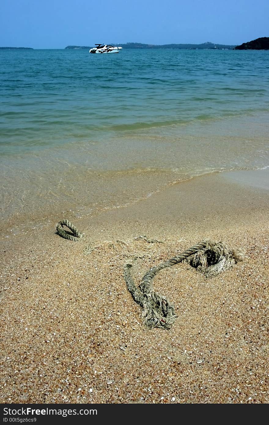 A tropical beach.