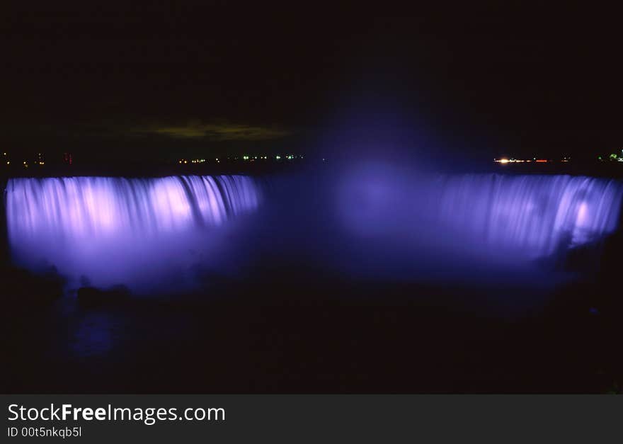 The Niagara great falls night light up landscape in Canada-22