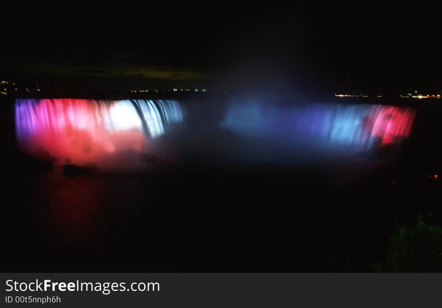 The Niagara great falls night light up landscape in Canada-25