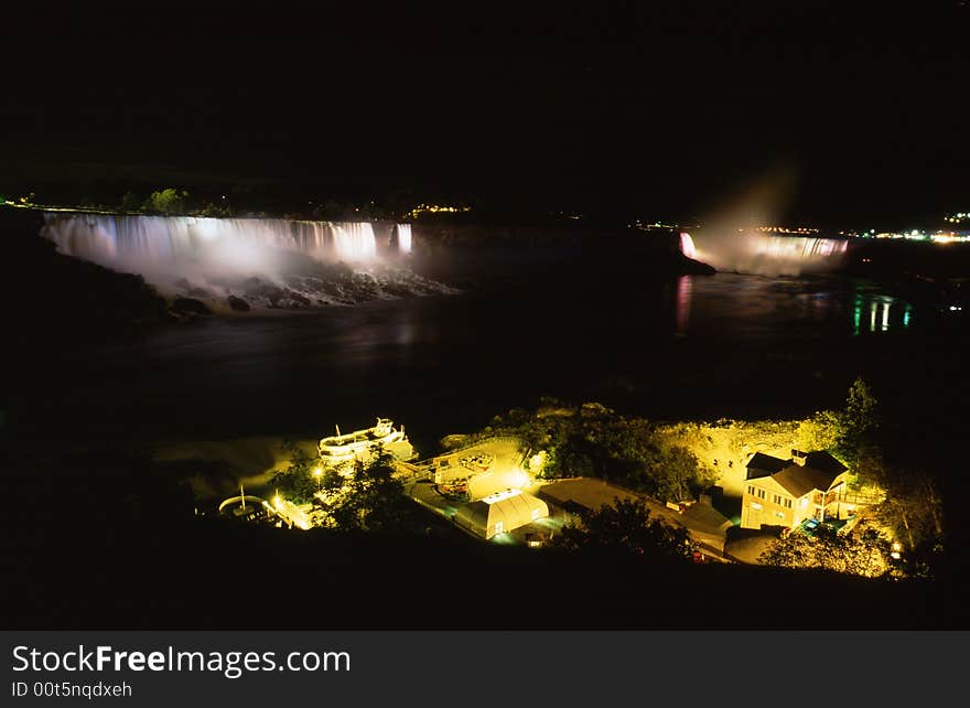 The Niagara great falls night light up landscape in Canada-26