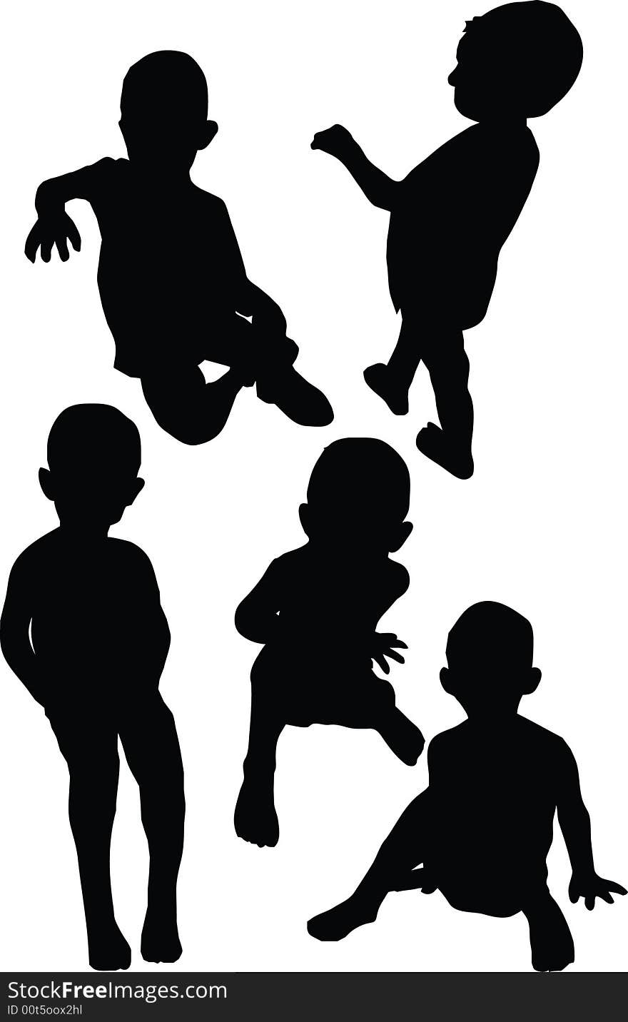 Silhouette of kids