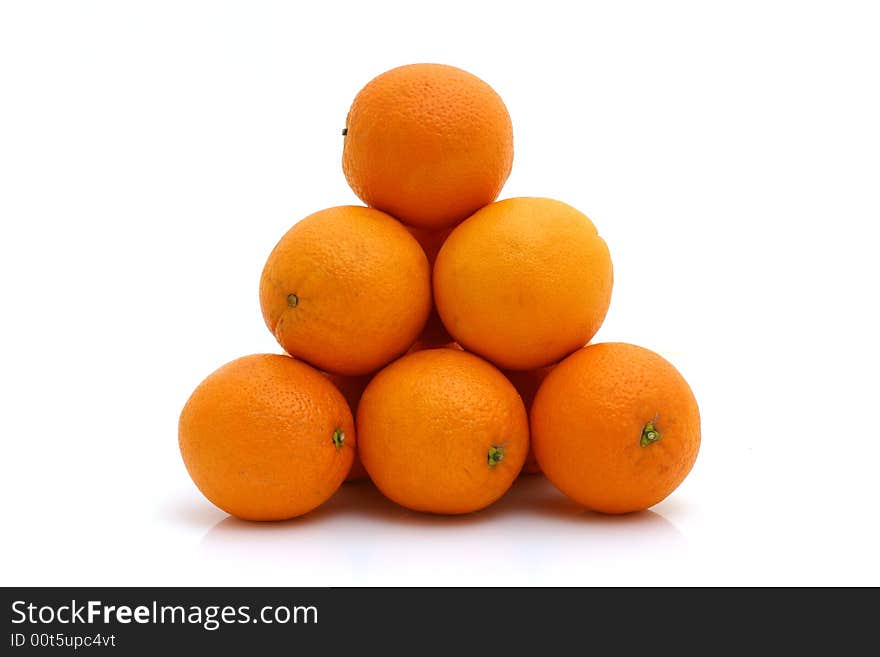 Fresh orange on white background