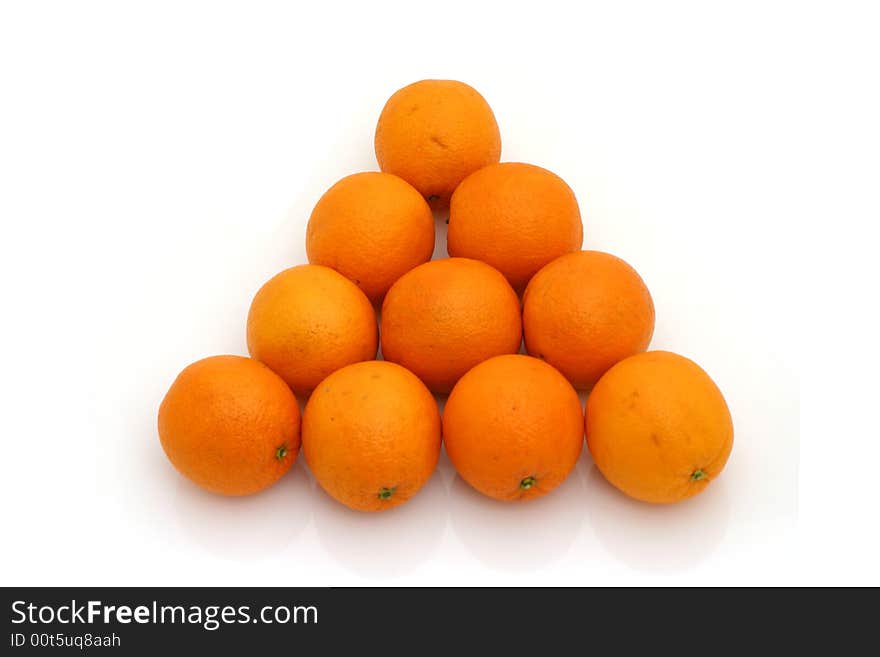 Fresh orange on white background