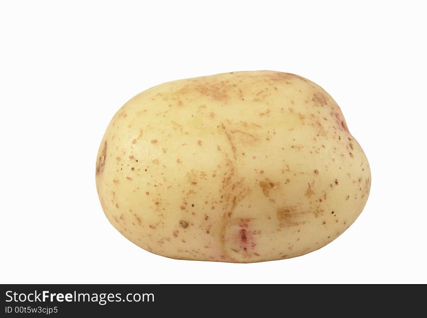 A potato isolated against a white background