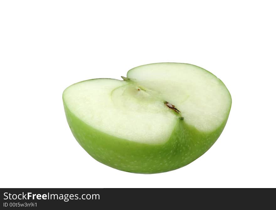 Half an apple isolated on a white background