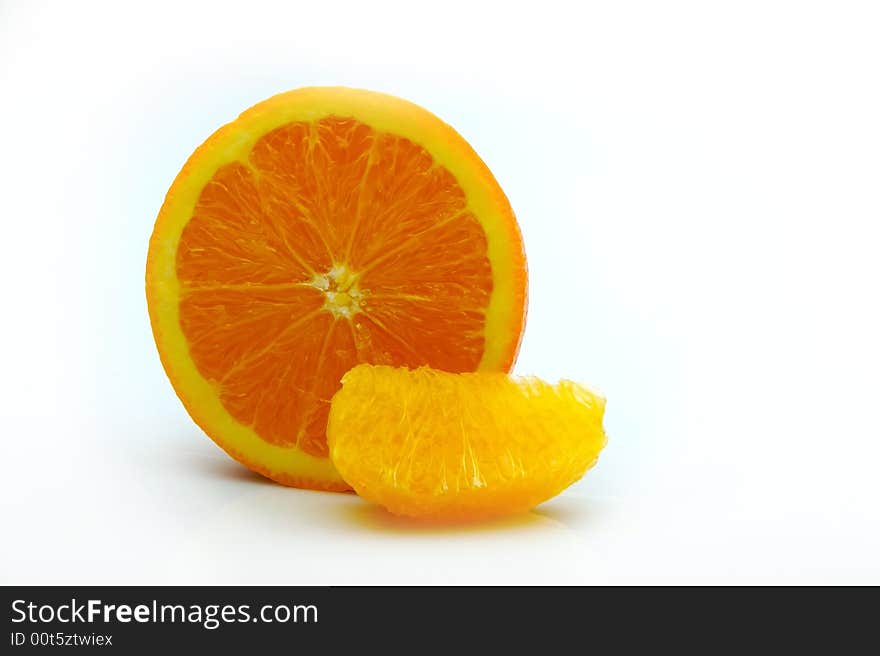 Half An Orange With A Segment