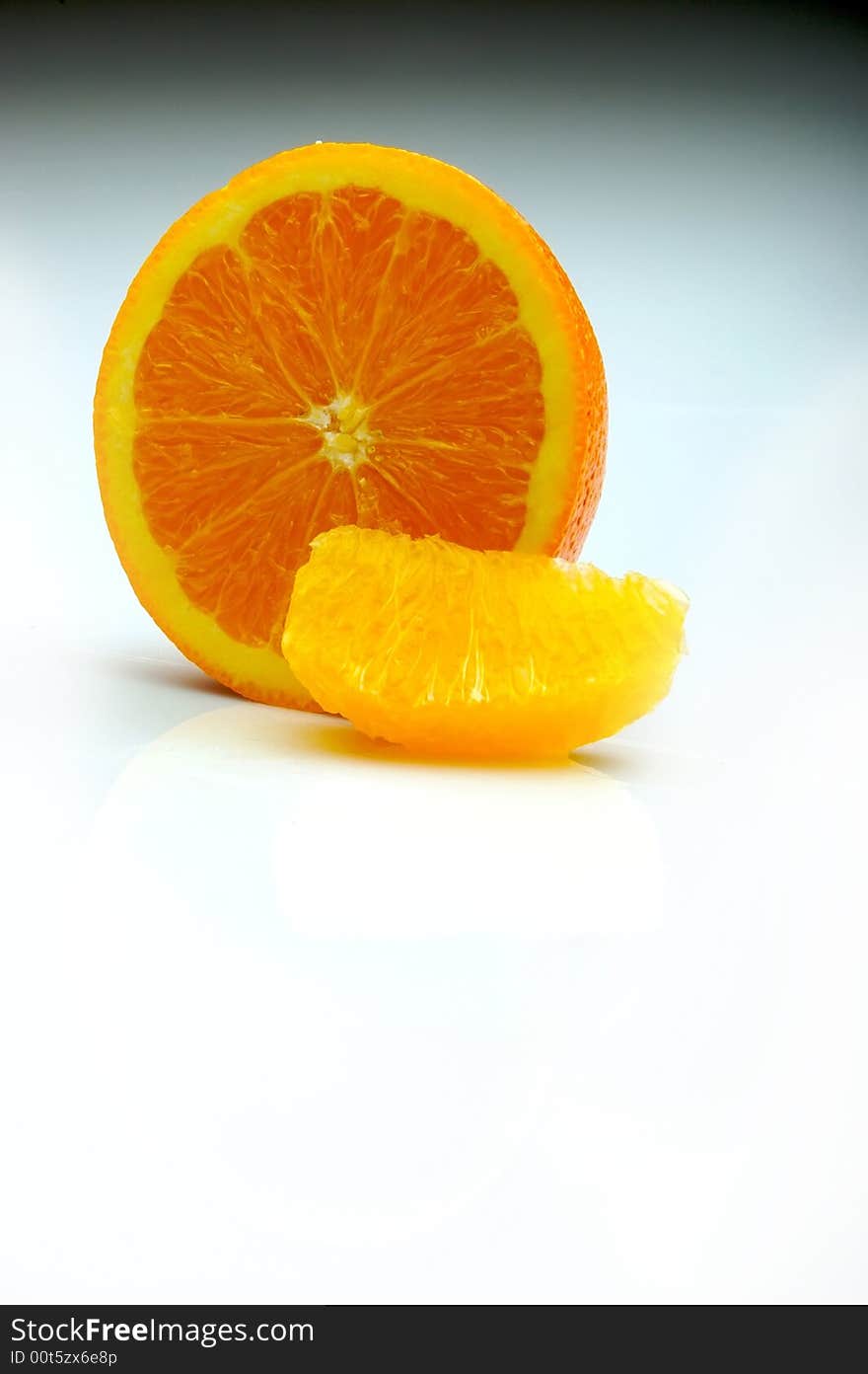 Half An Orange With A Segment