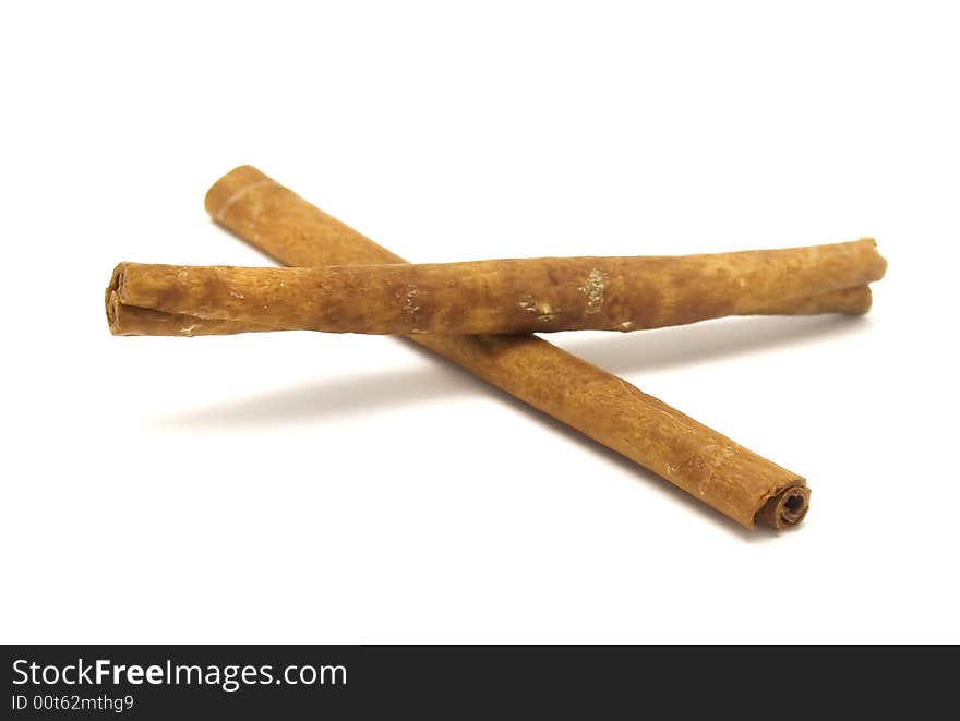 Cinnamon Sticks On White