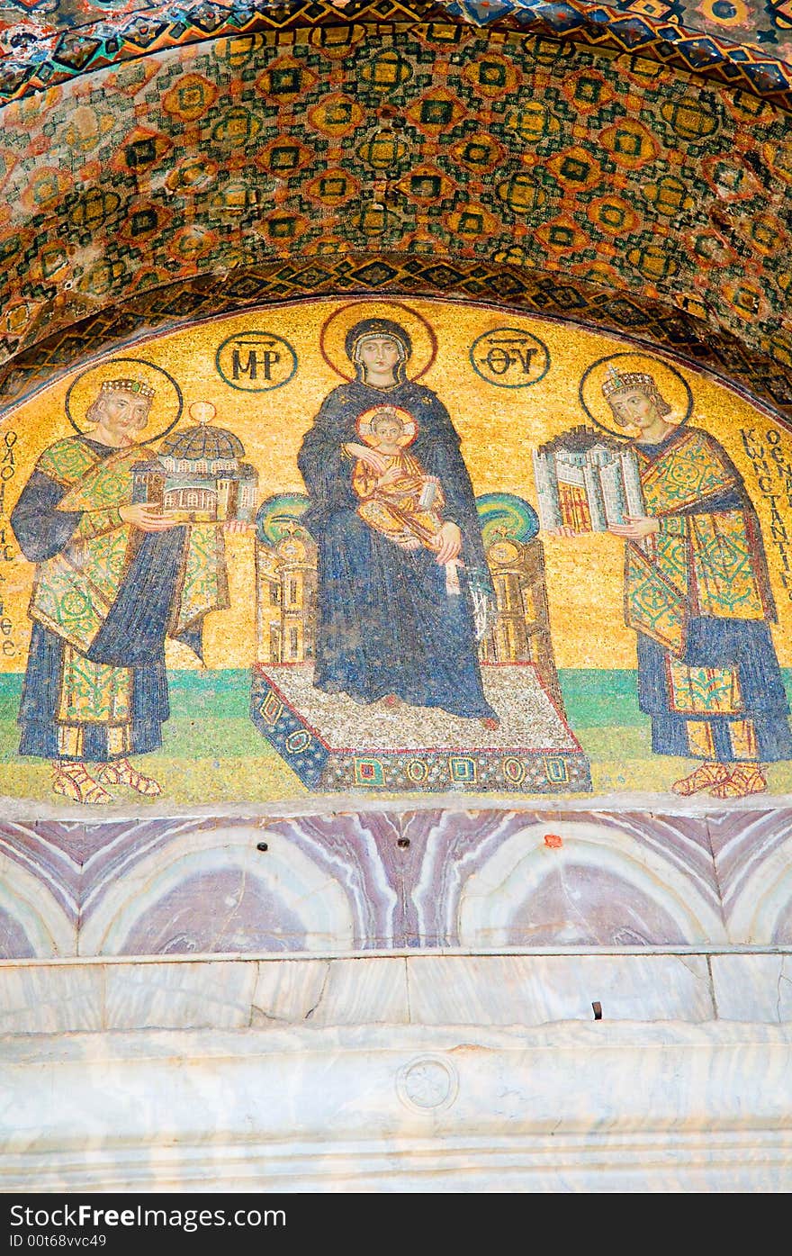 Mosaic Panel From Hagia Sophia, Istanbul, Turkey