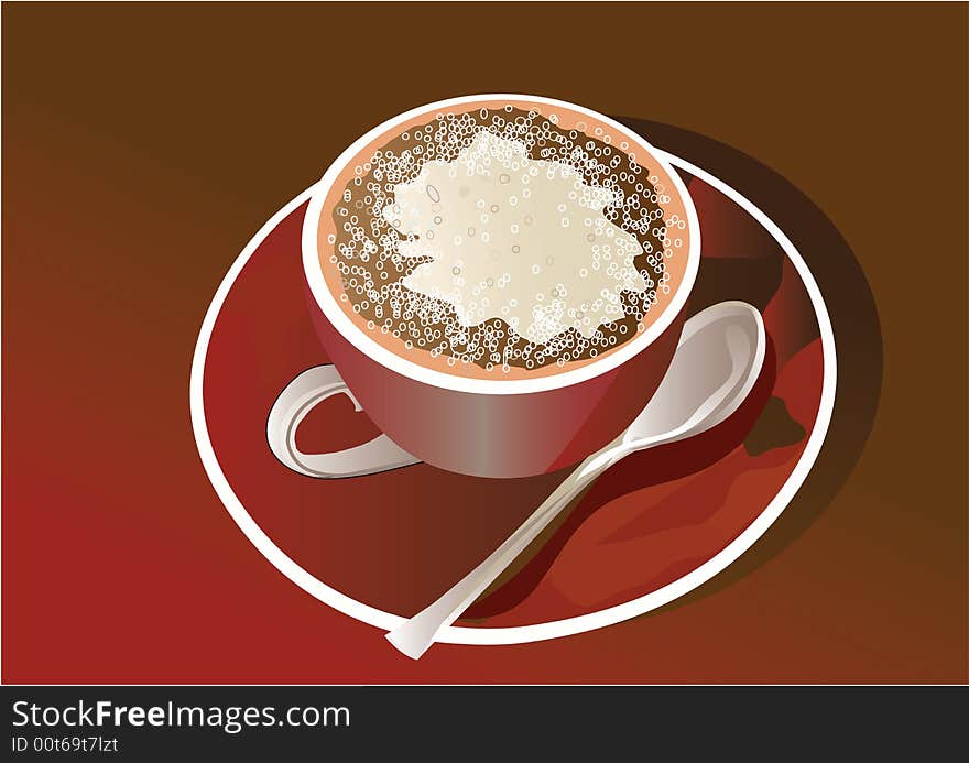 A cup of cappuccino - vector image