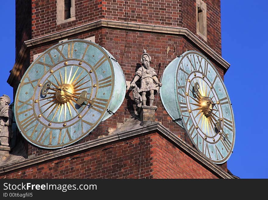 Big clock on the city Hall