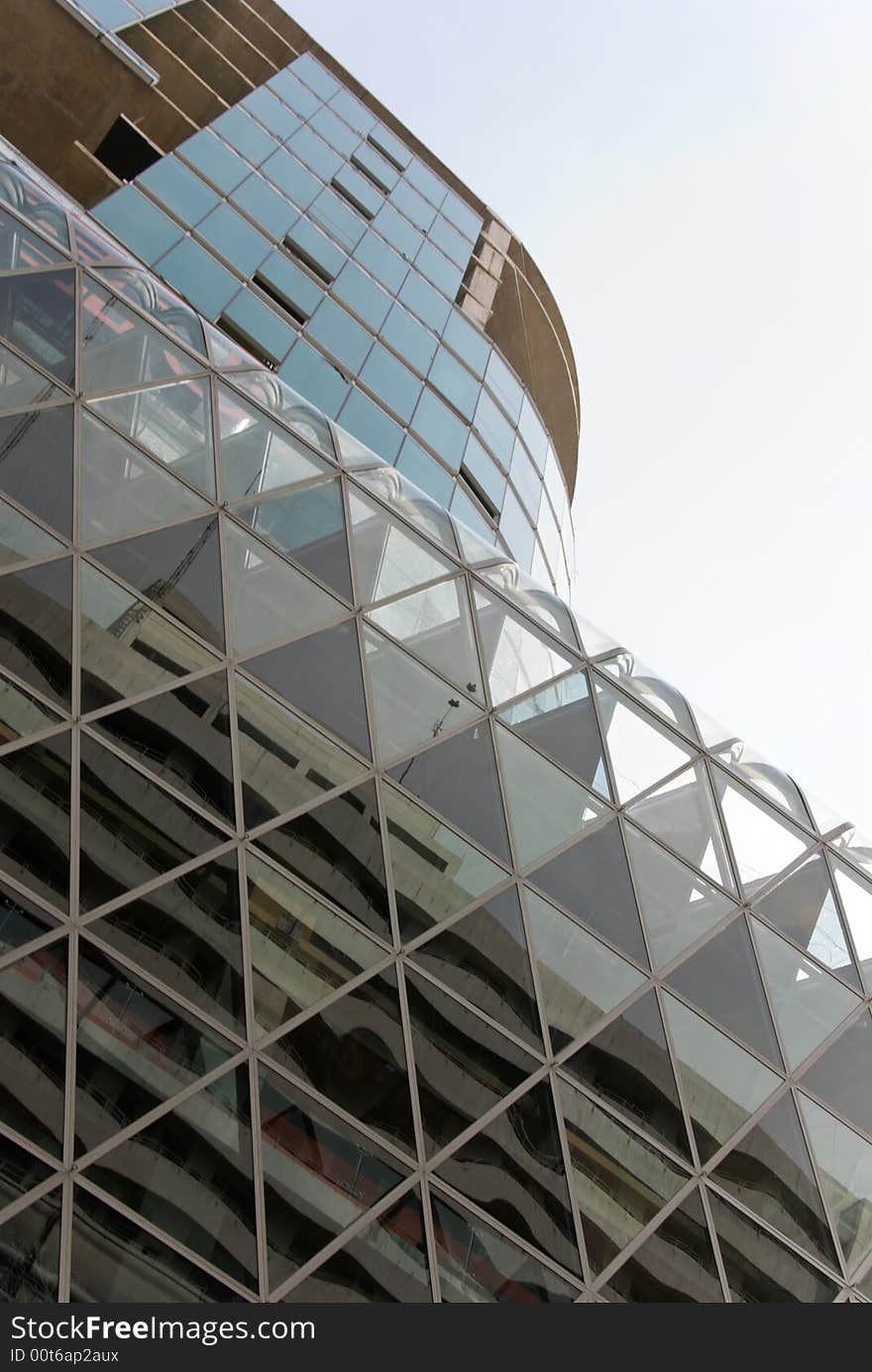 Modern skyscraper with reflective windows