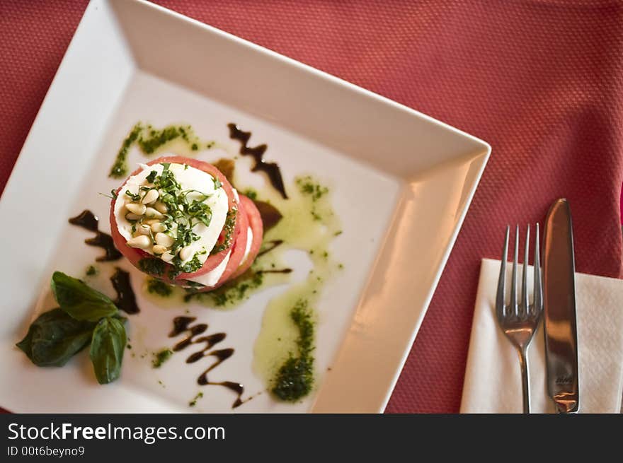 Fresh spring salad with cheese