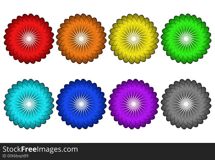 Colorful Flower Buttons