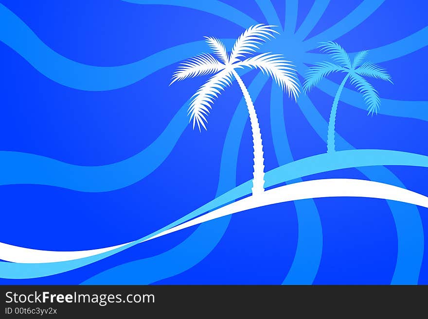 Vector illustration of palm trees