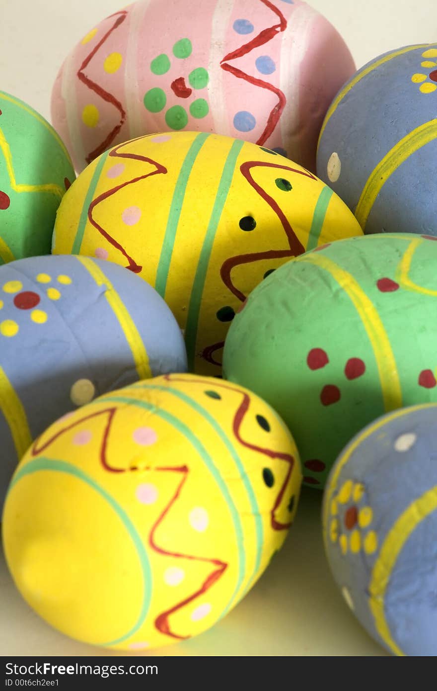 Easter eggs decorated with paint by hand. Easter eggs decorated with paint by hand