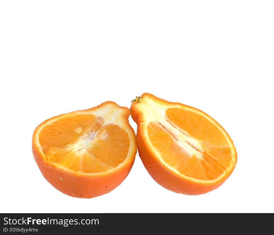 Orange citrus fruit cut in half. Orange citrus fruit cut in half