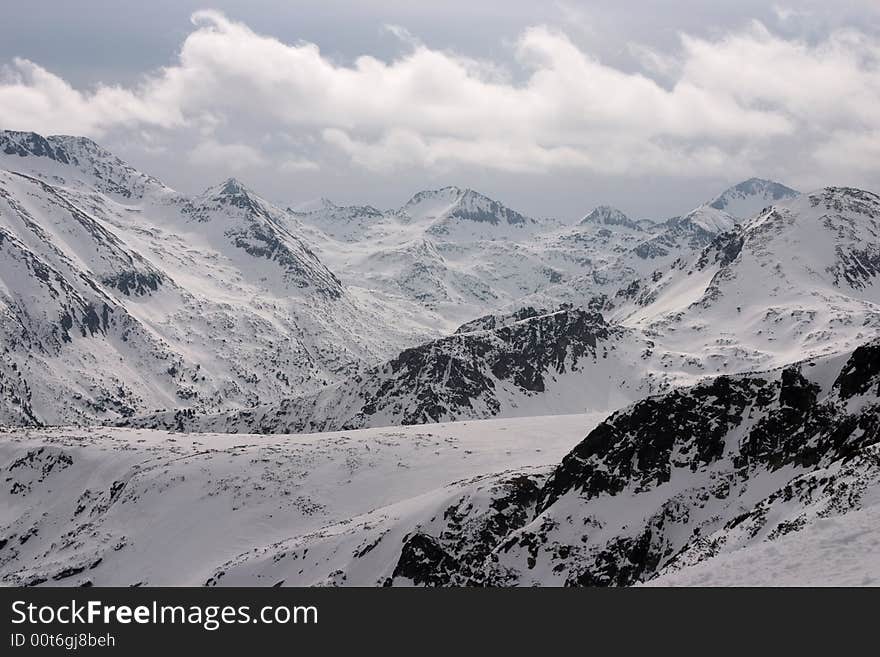 Clouds in Pirin mountains at high 2000 m above sea