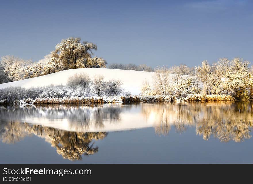 A picture taken one morning after a snowfall in a local park. A picture taken one morning after a snowfall in a local park